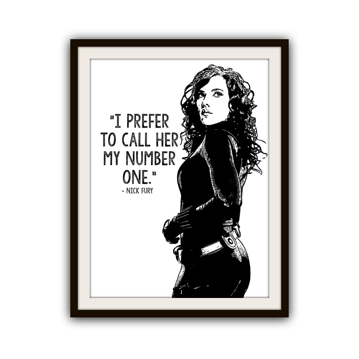 Marvel Avengers Inspired Black Widow Typography Print Poster