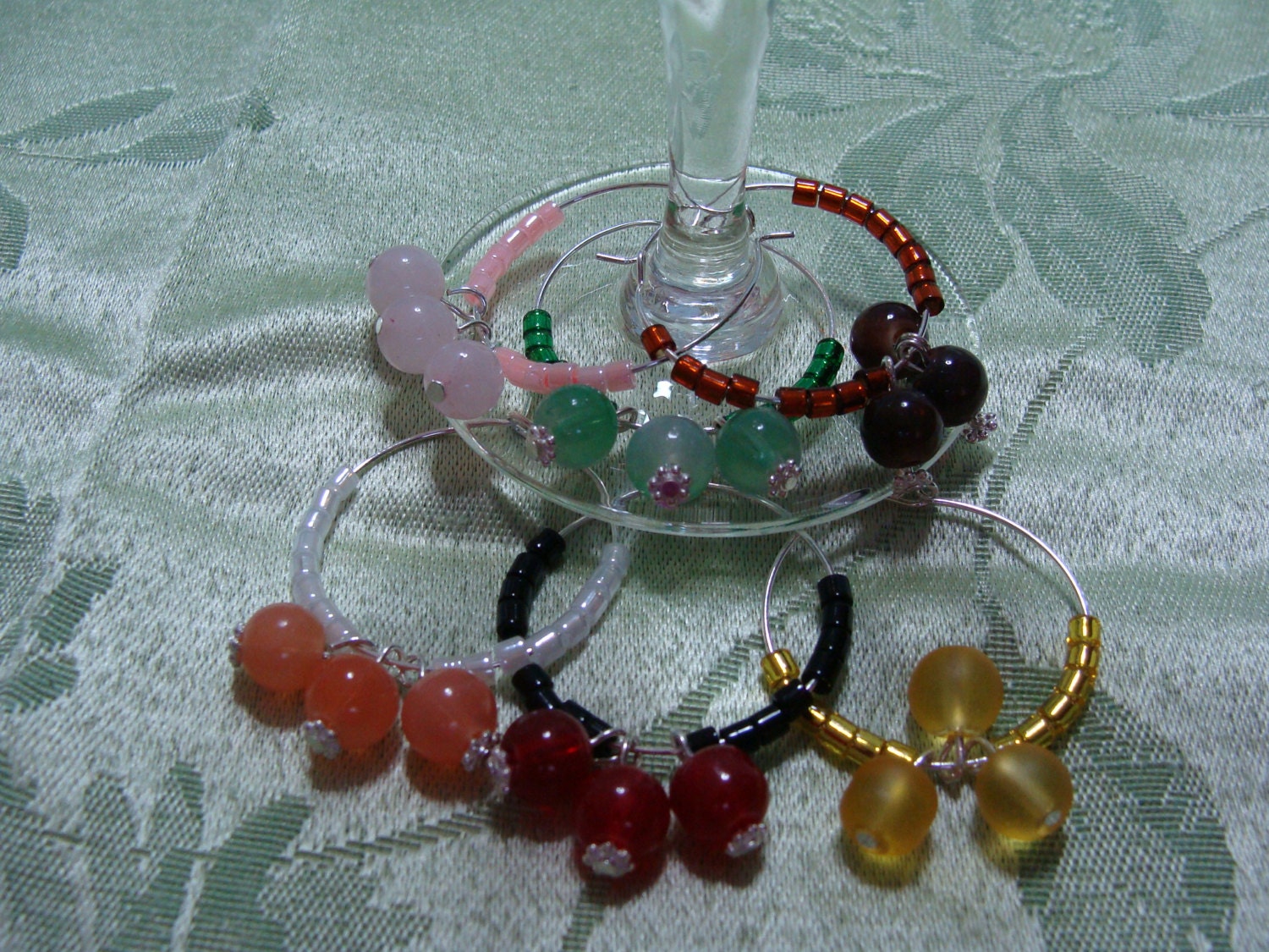Colorful Wine Glass Rings by Nanajanece on Etsy