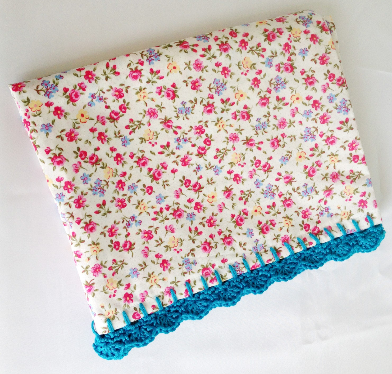 Pillowcase with Crochet Trim Edging Crochet Edged Pillowcase