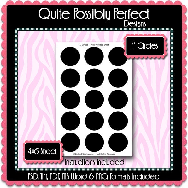 Bottle Cap Template Instant Download PSD Tiff Pdf MS Word