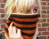 Hand knitted, fleece lined snood.