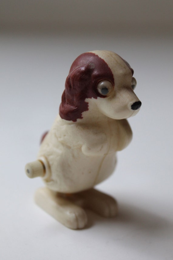 Vintage TOMY Wind Up Toy Dog by shopkeeparlington on Etsy