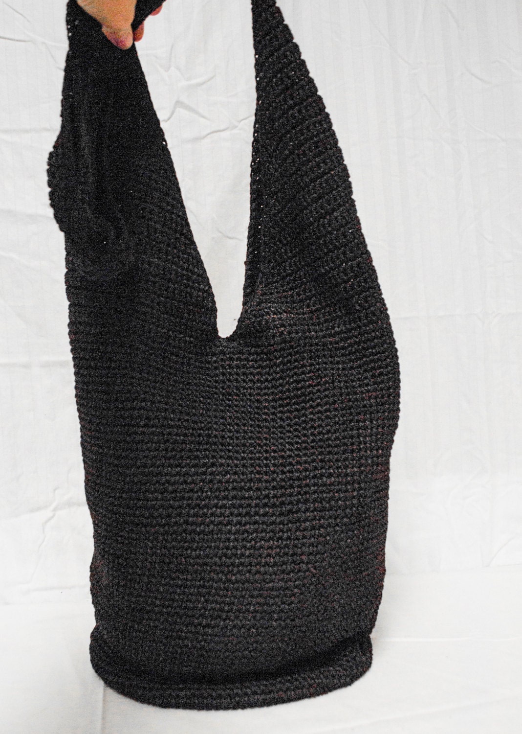 Large black knit pursebag bucket bag Purses Shoulder