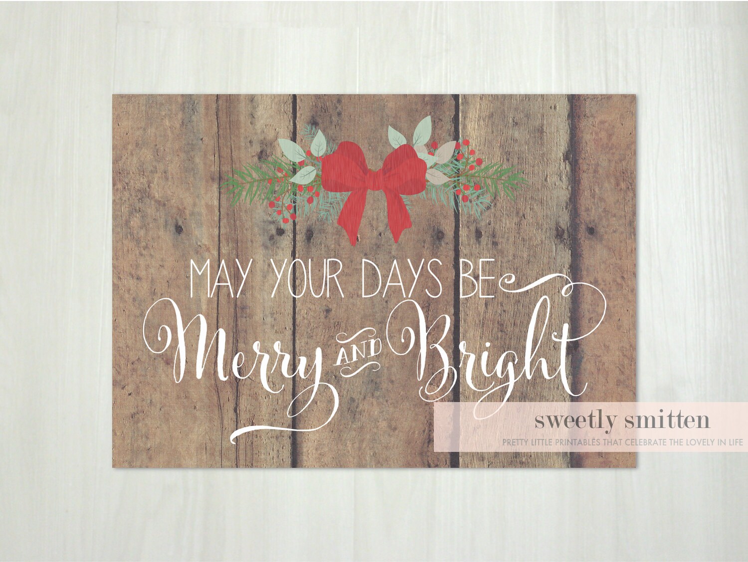 Instant Download 5x7 Rustic Christmas Printable Rustic