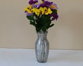 Silver Mercury Glass Vase, Lined Glass Vase, Wedding , Anniversary, Silver Vase, Rounded Vase, Table Centerpiece, Flower Holder