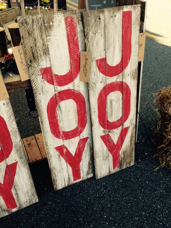 Distressed   rustic JOY  Pallet  signs Wood Art Rustic  Sign christmas Christmas Sign