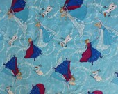 Cotton Fabric,Quilt, Home Decor Fabric, Children, Frozen Sisters Skating by Disney for Springs Creative, Fast Shipping