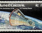 Colonel Glenn's Mercury Capsule -Handmade Framed Postage Stamp Art 19758