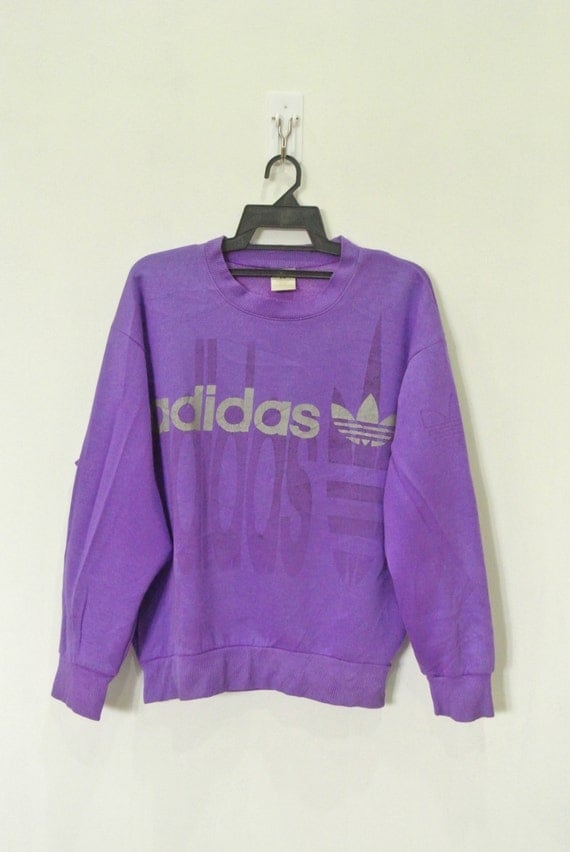 Vintage Adidas Acrylic Sweater Purple Jumper BM by neverfull