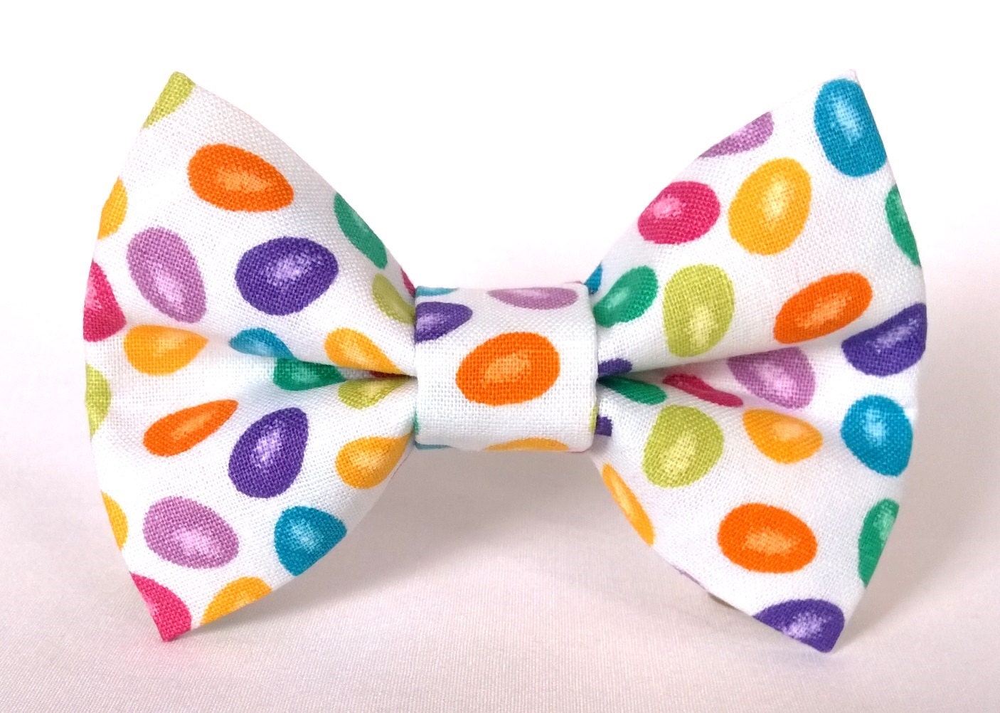 Easter Dog Bow Tie Dog Bow Jelly Beans Galore White Pink