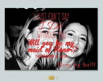 Will you be my Maid of Honor_Print feat. your photo_Custom gift bridesmaid_wedding quote print_ be maid of honor gift_sister frinds gift - il_340x270.710077280_cmc9