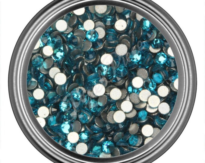 Dark Aquamarine Blue Glass Crystal Swarovski Round Rhinestone 2MM 3MM 4MM 5MM