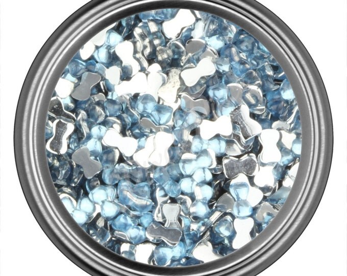 Light Blue Bow Rhinestone Gems Flat Back Face Art Nail Art Scrapbook Phone Decoration 3mm