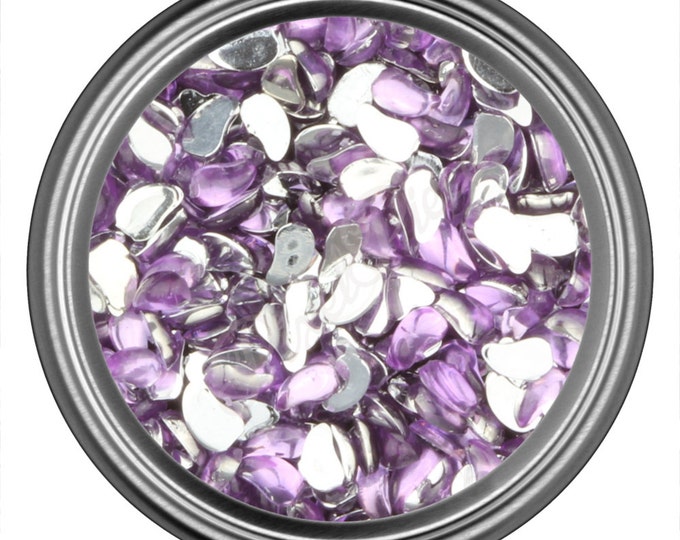 Light Purple Comma Rhinestone Gems Flat Back Face Art Nail Art Scrapbook Phone Decoration 3mm