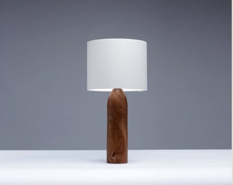 Table lamp made with Elm Wood for Bedside 41cm