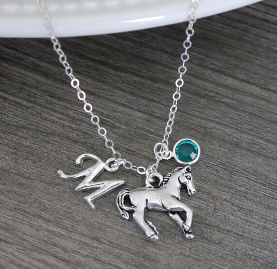 Horse Necklace Personalized Horse Necklace Letter Horse