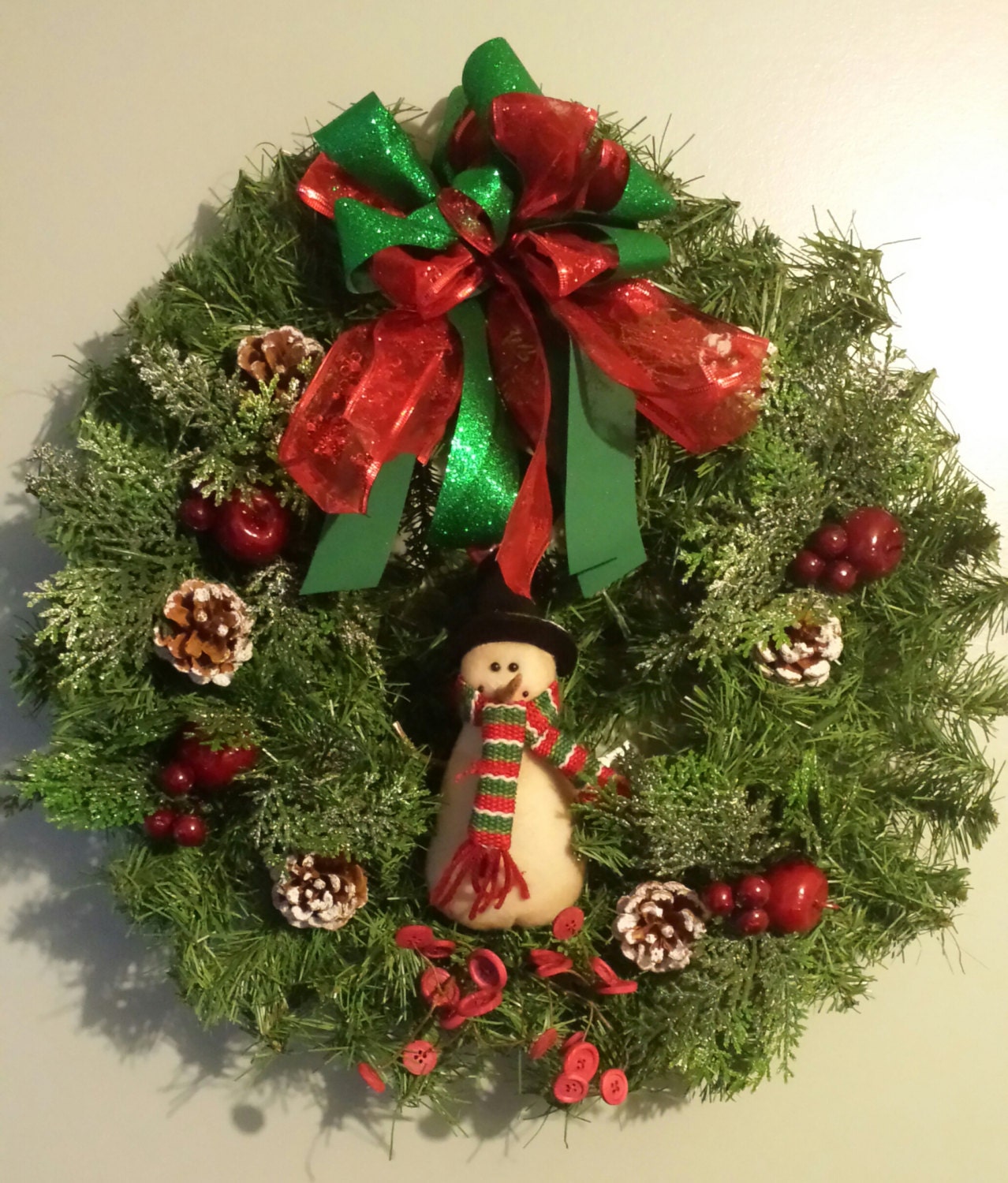 22 inch artificial snowman christmas wreath