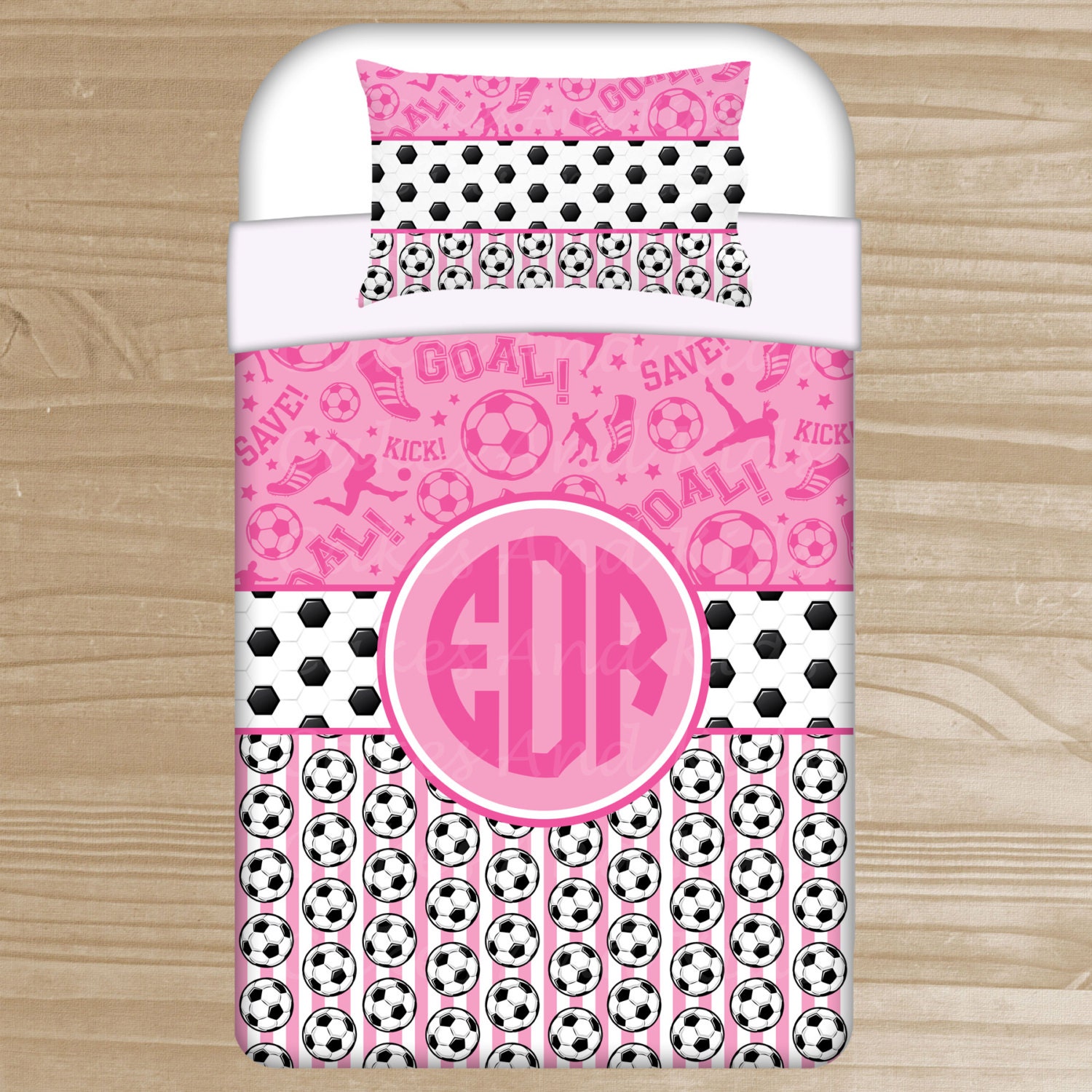 Personalized Soccer Bedding for Kids Soccer by TheDreamyDaisy