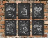 The Ultimate Harley Davidson Motorcycle Patent Wall Art Poster Set - Valentines Gift Idea for Him