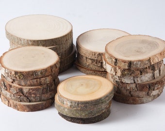 SALE 10 assorted wood slices, rustic wood slices for DIY, weddings, favors, crafts & more - set of 10 blank wood slices for christmas tags
