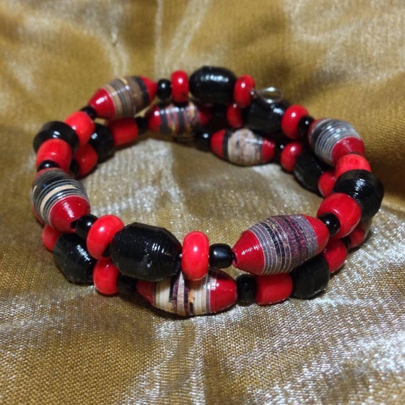 Items similar to Stunning Red Double Loop Bracelet 6" on Etsy