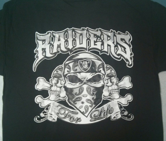 Items similar to Raiders with Skulls Full Color Graphic T-Shirt. on Etsy