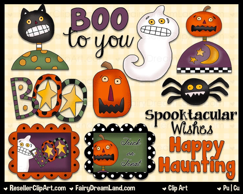 Halloween Spooktacular Clip Art Commercial Use by ResellerClipArt