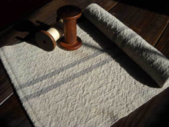 Linen Handwoven  Grey  Cotton Runner shorter  table Rustic than runner  Woven Striped table Table Runner