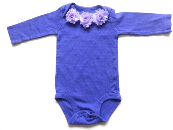 Girls Purple Long Sleeve Onesie Baby Girl Purple Long Sleeve