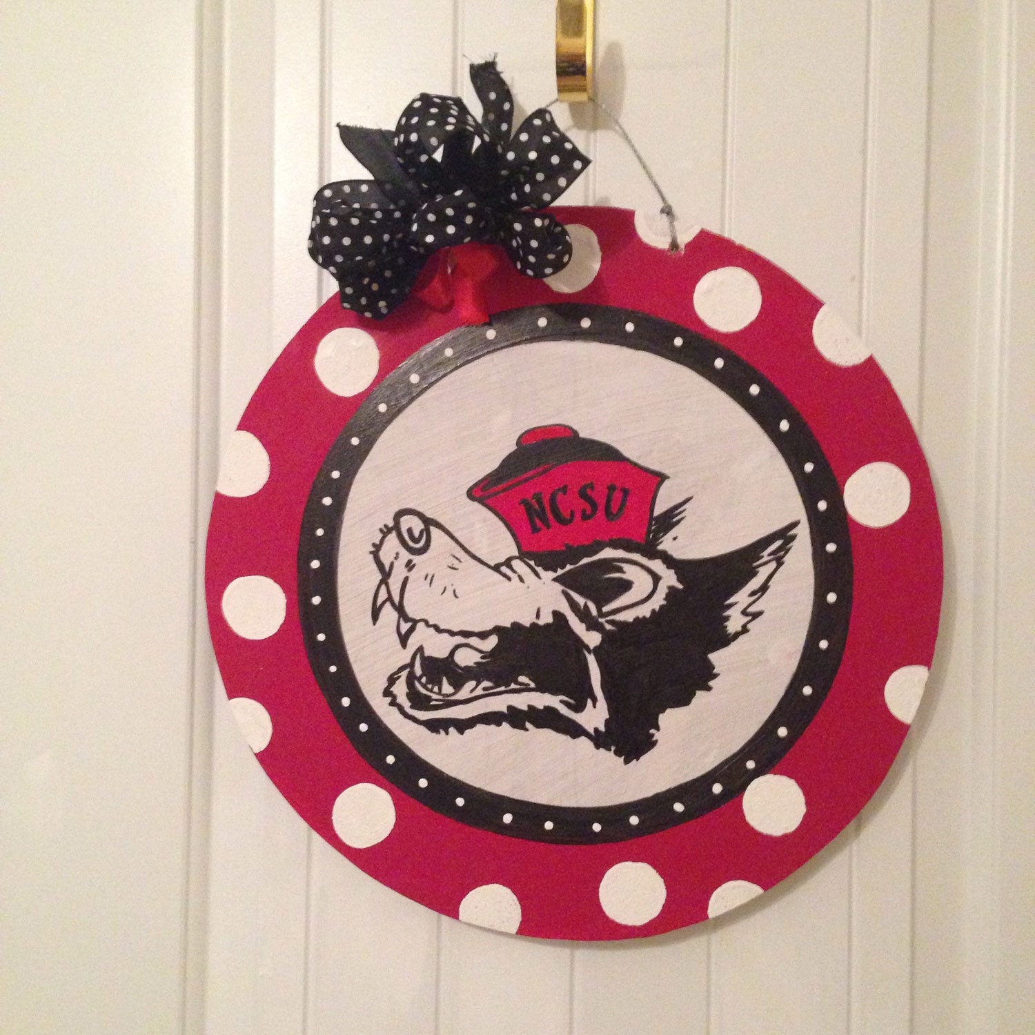 NC State Wolfpack Door Hanger Wolfpack Sign Wolfpack Wreath