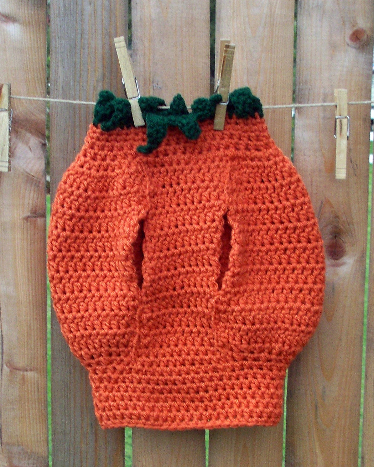 Handmade Crochet Dog Costume Pumpkin by JennyStakerInspired