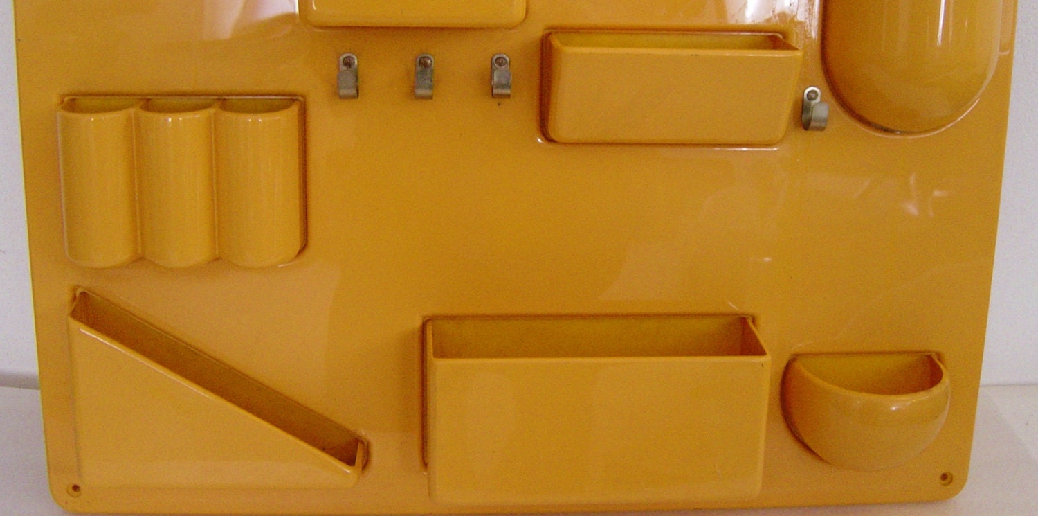 iconic vtg. 70s yelloworange Utensilo Vitra UtenSilo I signed Maurer