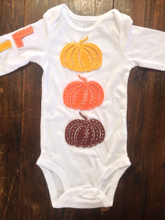 Custom Pumpkin onesie by PetalandTwigFelt on Etsy