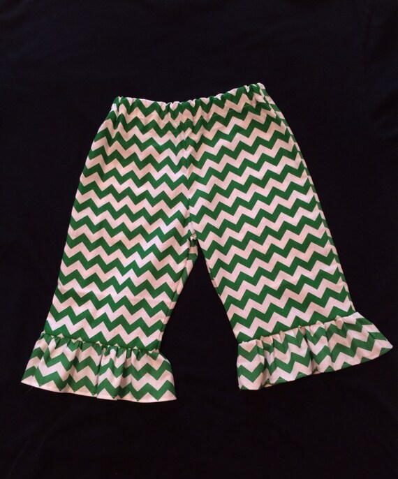 Baby Girl and Toddler Girl Ruffle Pants Chevron by PurttyStitches