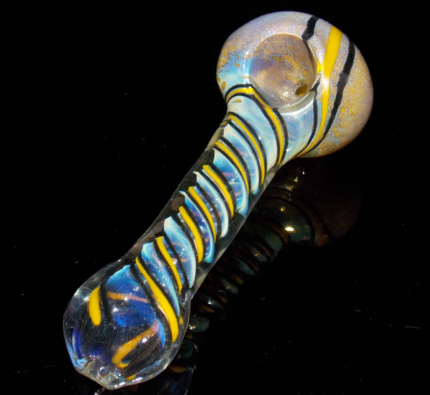 BumbleBee Unique Smoking Pipe Large Spoon Bowl Yellow