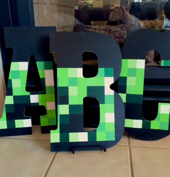 Items similar to Minecraft -Inspired Letters on Etsy