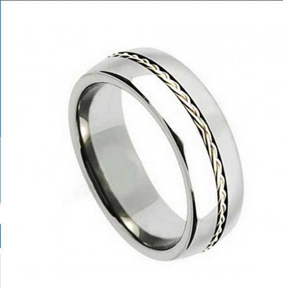 8MM Domed Edge Comfort Fit Titanium Ring by BlueAppleJewelry