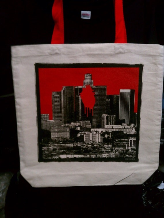 los angeles bleeding heart tote bag with free shipping