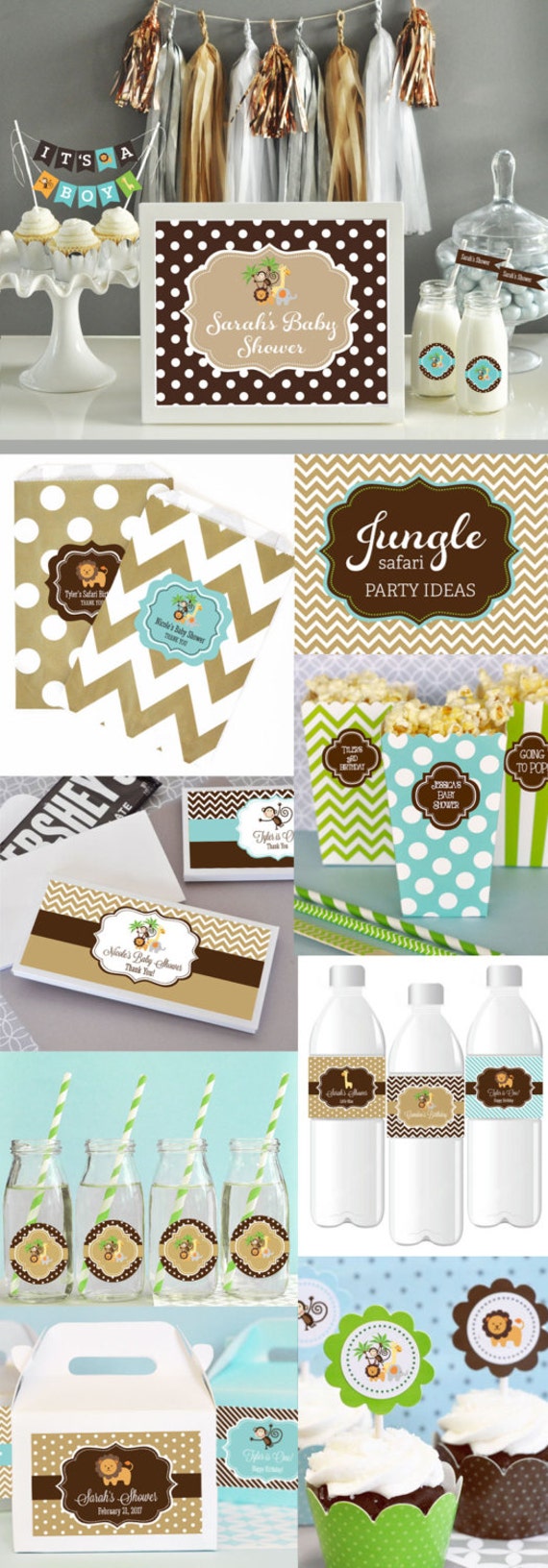 Jungle Theme Baby Shower Favors Jungle Birthday Favor Jungle Animals Candy Wrapper Safari Baby 