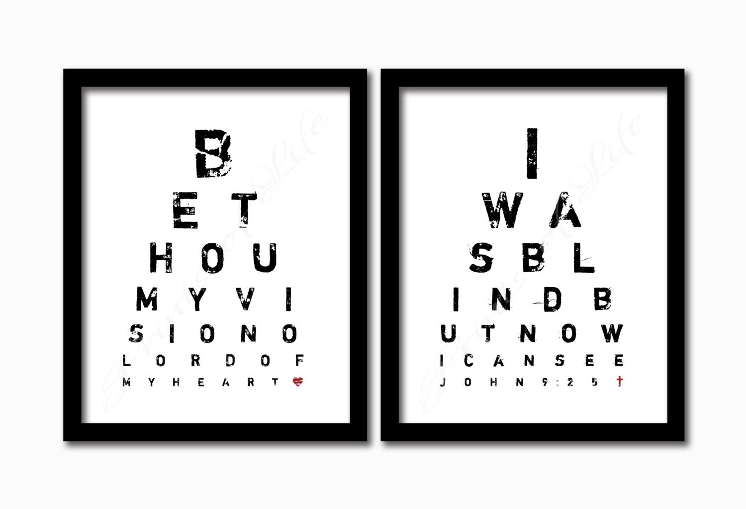 set of 2 eye chart printables instant download pdf jpg