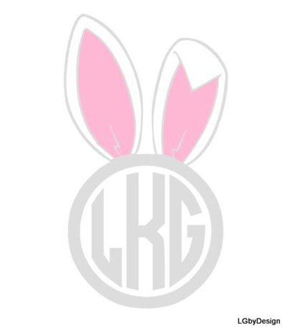 Download Easter Bunny Ears Decal with Monogram by LGbyDesign on Etsy