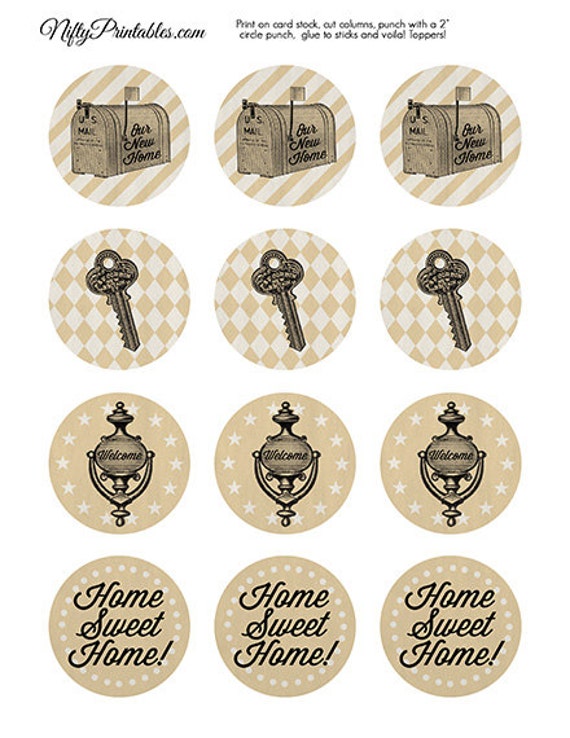 Printable Housewarming Cupcake Toppers Printable Word Searches