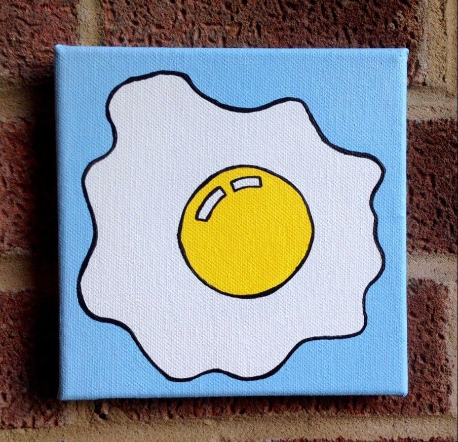Fried Egg Pop Art Painting Acrylic On Canvas