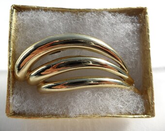 Vintage Gold Brooch Minimalist Brooch Piscitello Made in USA Mid Century Modern Brooch Abstract Brooch Simple Elegance Mad Men Jewelry Gifts