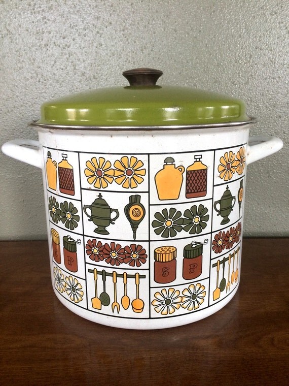 Vintage Cooking Pot Cookware StockPot 70s Kitchen
