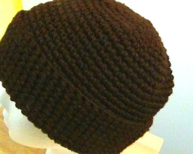 Brown Slouch - Crochet Slouchy Hat - Oversized Beanie - Fisherman Beanie