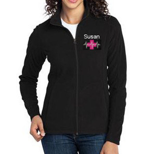 Personalized Medical Cross and EKG FullZip by embroiderybybeth1