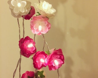 wild roses led fairy lights in vintage rose red by vintage rose fairy lights
