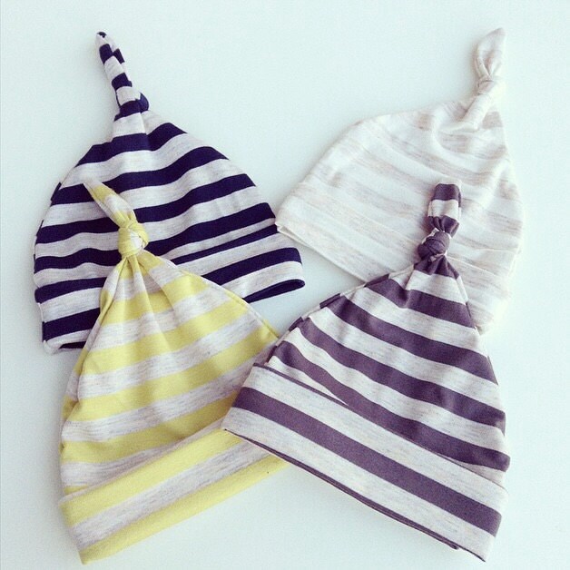 Bamboo Top Knot Baby Beanie Infant Hat Natural Baby Hat