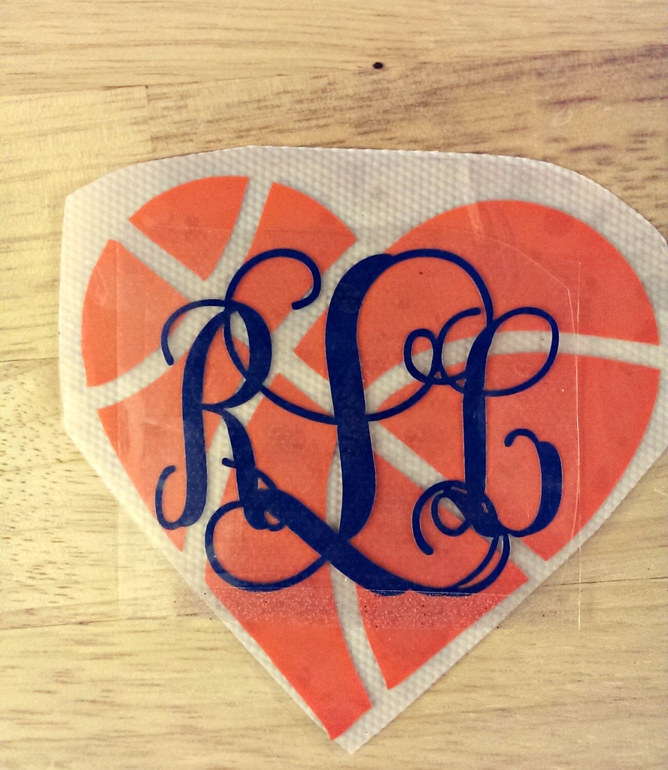 Volleyball Basketball Heart Monogram Iron on by FrilleysDesigns